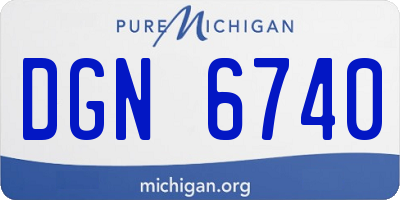 MI license plate DGN6740