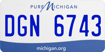 MI license plate DGN6743