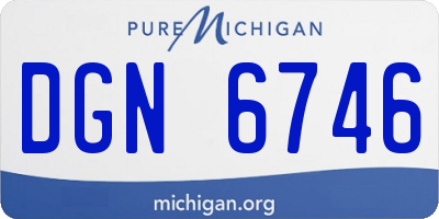 MI license plate DGN6746
