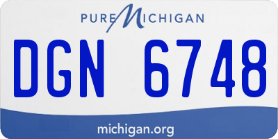 MI license plate DGN6748