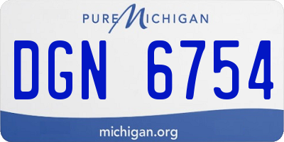 MI license plate DGN6754