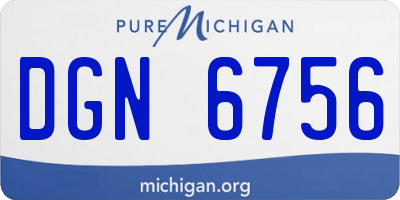 MI license plate DGN6756