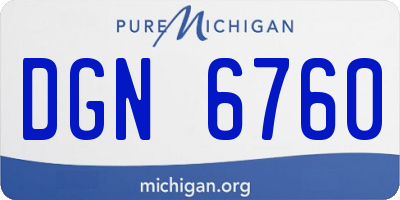 MI license plate DGN6760