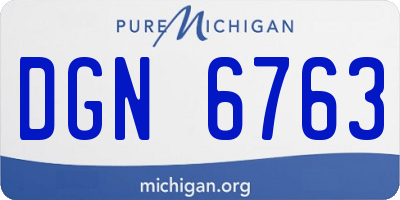 MI license plate DGN6763