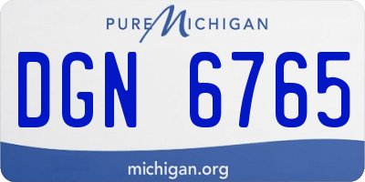 MI license plate DGN6765