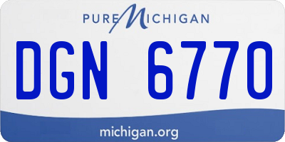 MI license plate DGN6770