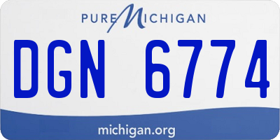 MI license plate DGN6774