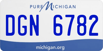 MI license plate DGN6782