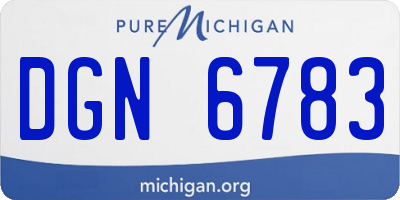 MI license plate DGN6783
