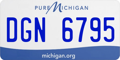 MI license plate DGN6795