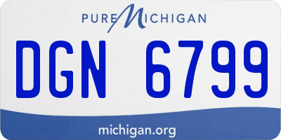 MI license plate DGN6799