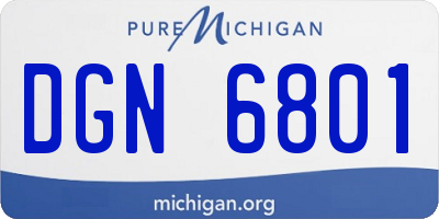 MI license plate DGN6801