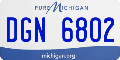 MI license plate DGN6802
