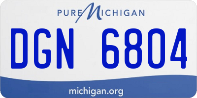 MI license plate DGN6804