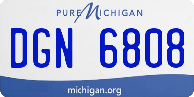 MI license plate DGN6808