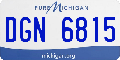 MI license plate DGN6815