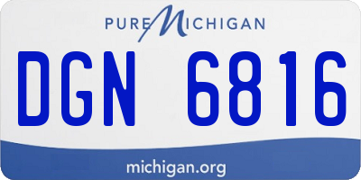 MI license plate DGN6816