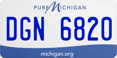 MI license plate DGN6820