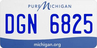 MI license plate DGN6825