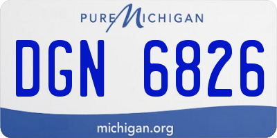 MI license plate DGN6826