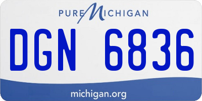 MI license plate DGN6836