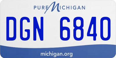 MI license plate DGN6840