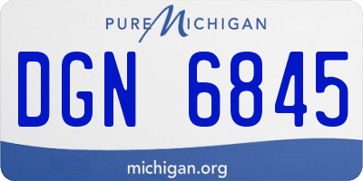 MI license plate DGN6845