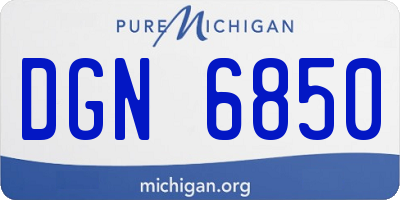 MI license plate DGN6850