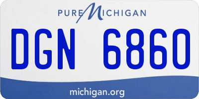MI license plate DGN6860
