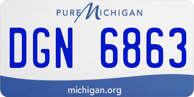 MI license plate DGN6863