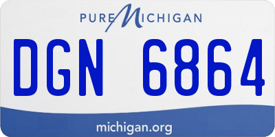 MI license plate DGN6864