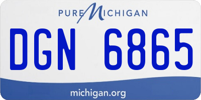 MI license plate DGN6865
