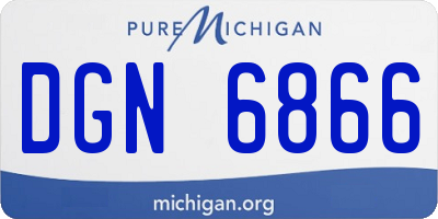 MI license plate DGN6866