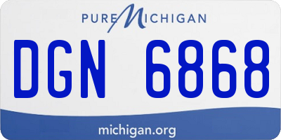 MI license plate DGN6868
