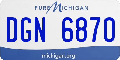 MI license plate DGN6870