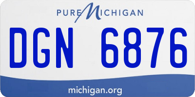 MI license plate DGN6876