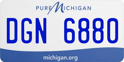 MI license plate DGN6880