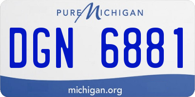 MI license plate DGN6881