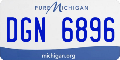 MI license plate DGN6896