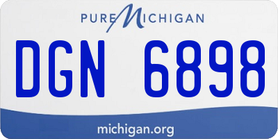 MI license plate DGN6898
