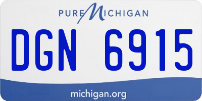 MI license plate DGN6915