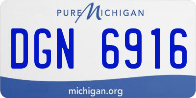 MI license plate DGN6916