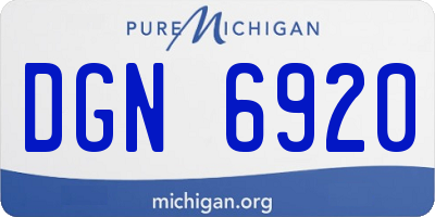MI license plate DGN6920