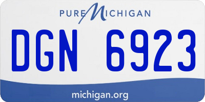 MI license plate DGN6923