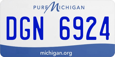 MI license plate DGN6924