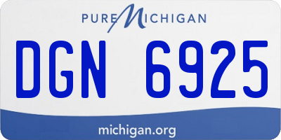 MI license plate DGN6925