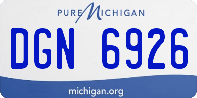 MI license plate DGN6926
