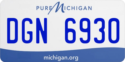 MI license plate DGN6930