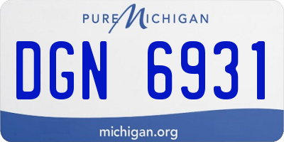 MI license plate DGN6931