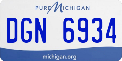 MI license plate DGN6934